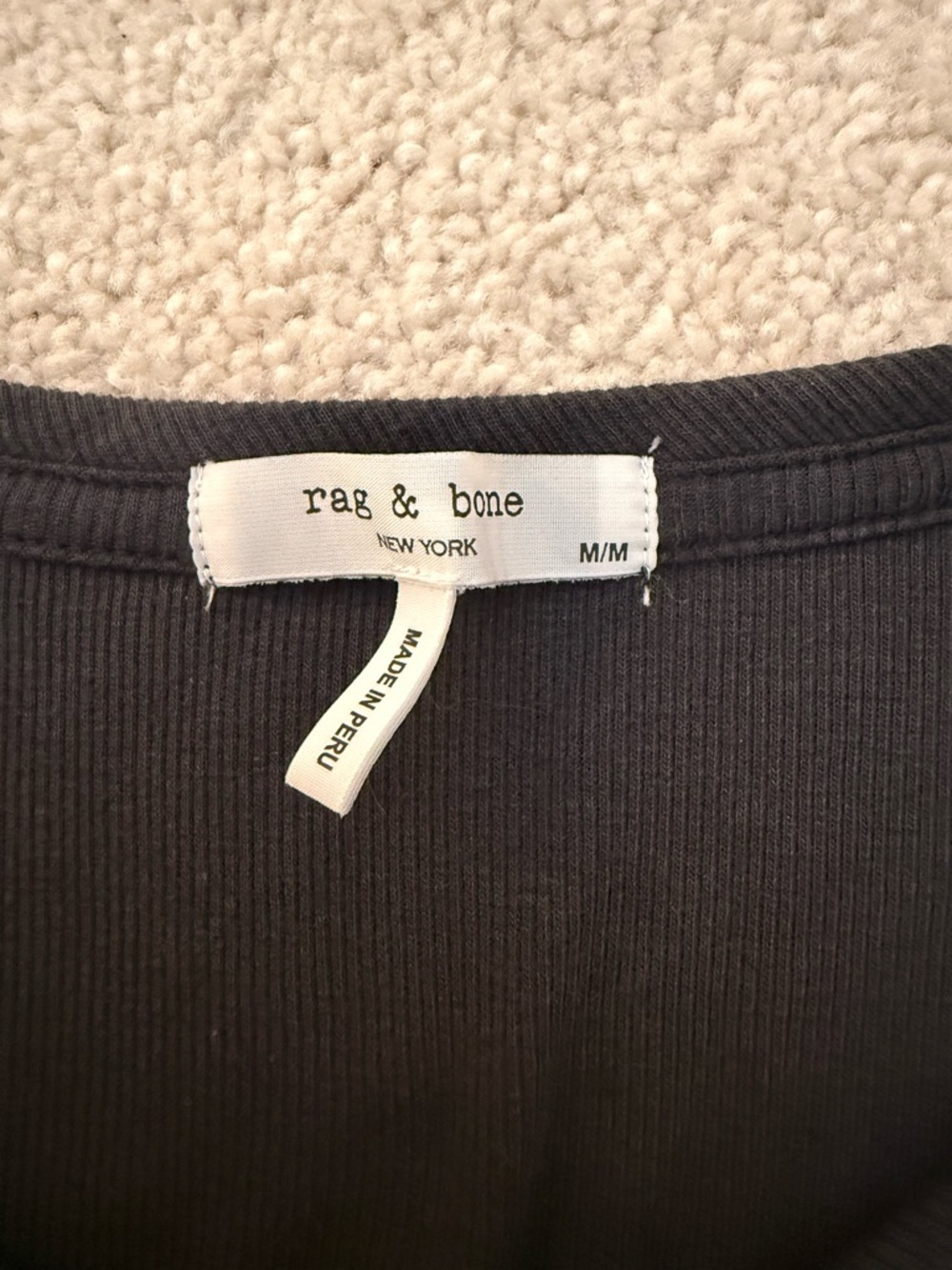 rag & bone Black Ribbed Button-Front Tank - Picture 3 of 3